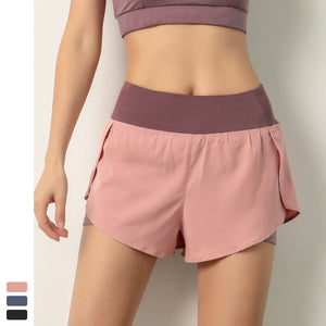 Womens High Waisted Running Shorts Quick Dry Athletic Workout Shorts with Liner Pockets